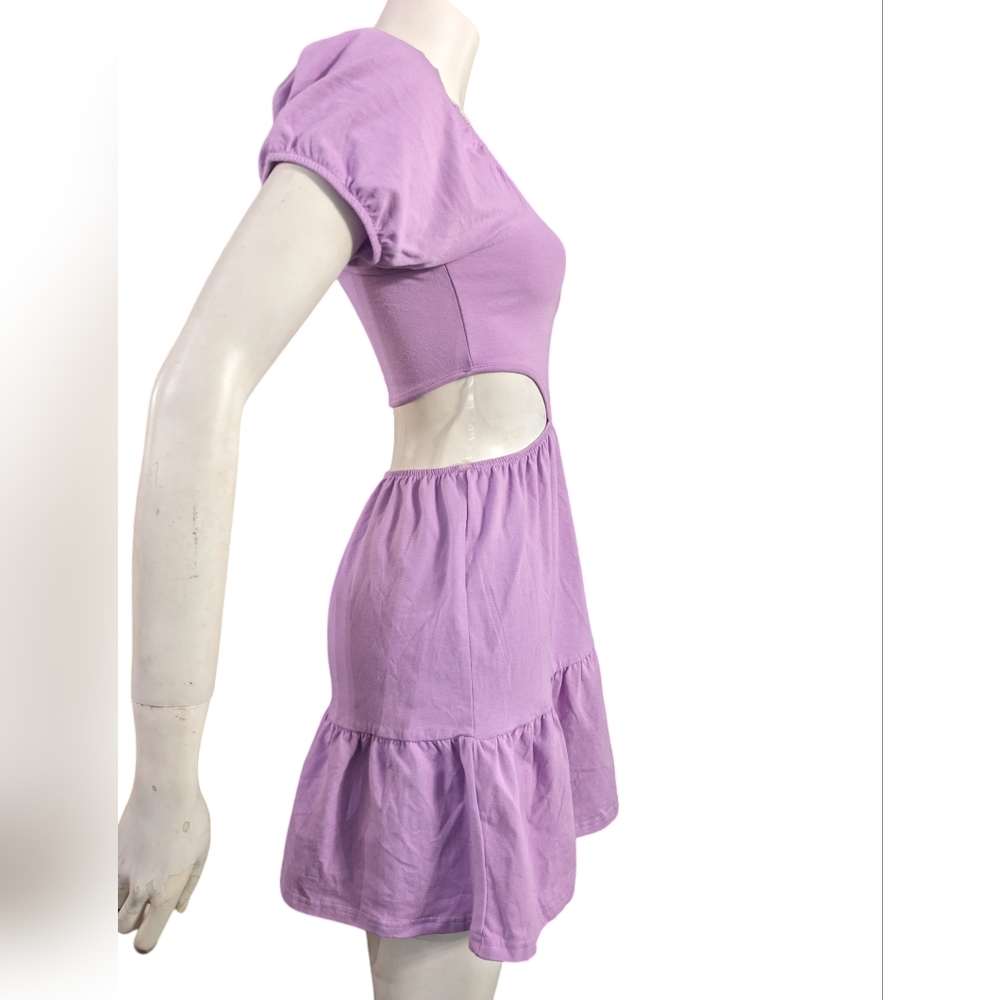 NWT Rue21 Cut Out Bodycon Ruffle Lavender Mini Dress Size XS